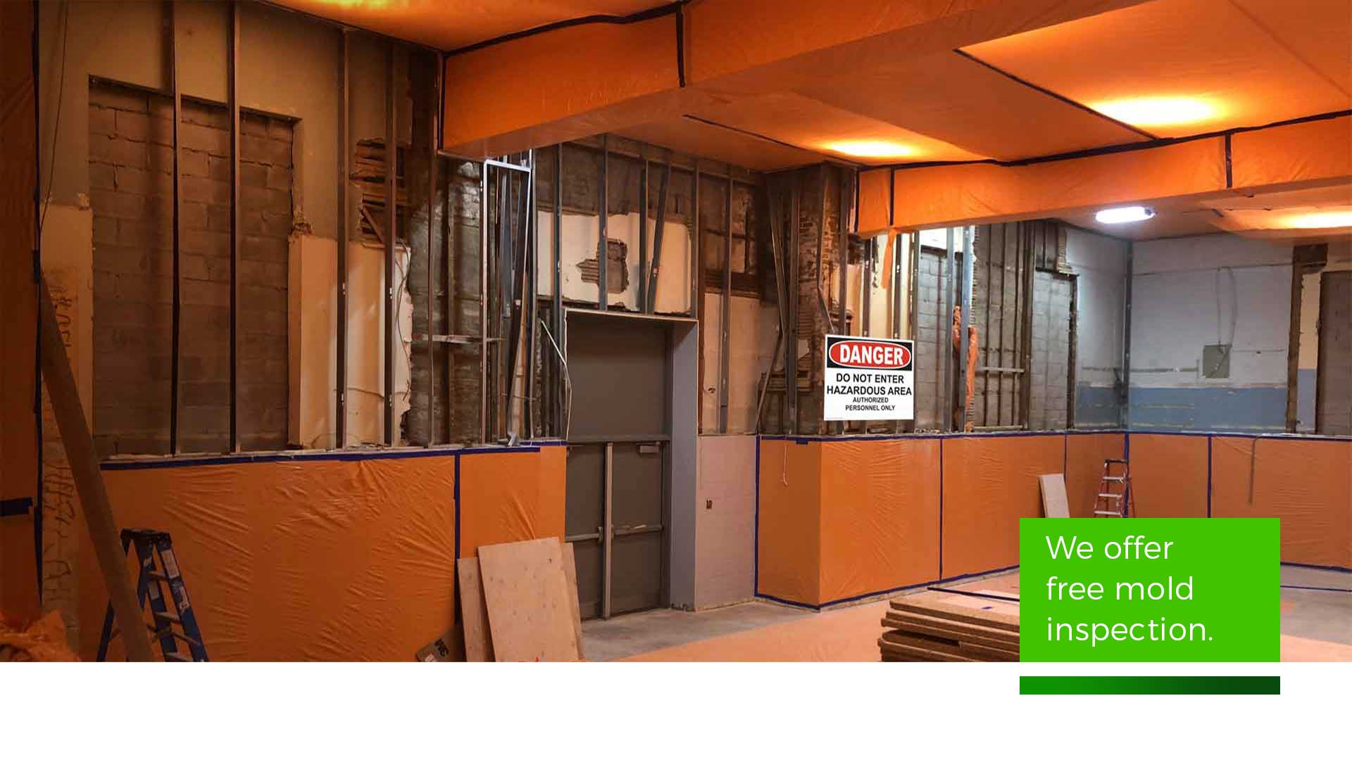 toronto mold demolition services inside warehouse for remedation